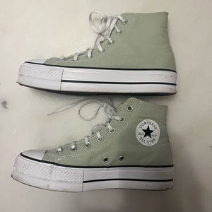 Sage Green Platform Converse High Top